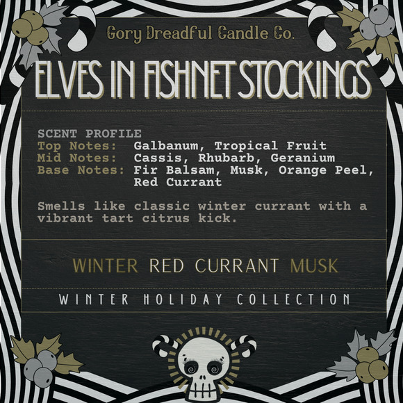 Elves in Fishnet Stockings Luxury Crackling Wooden Wick Candle: Red Currant - Picture 2 of 5